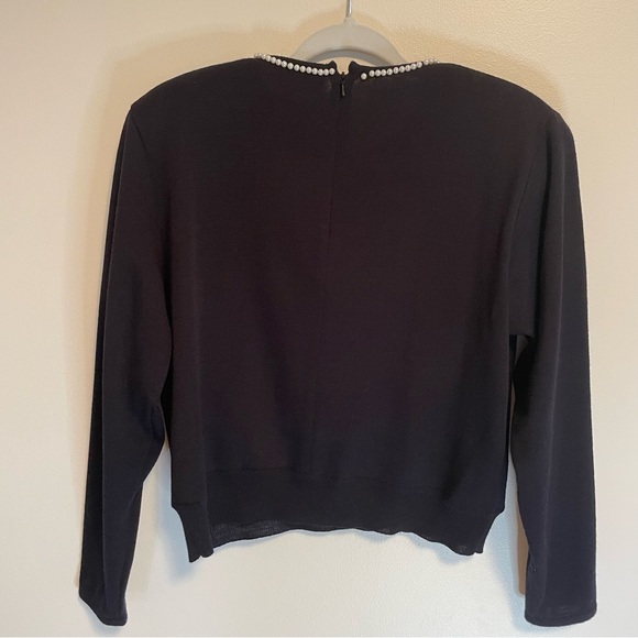Vintage Evan Picone wool blend Parisian style pearl detail sweater - Picture 3 of 3